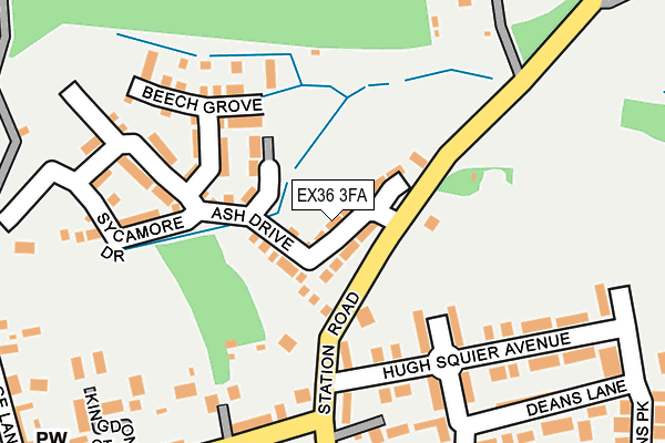 EX36 3FA map - OS OpenMap – Local (Ordnance Survey)