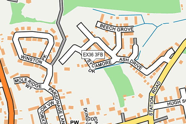 EX36 3FB map - OS OpenMap – Local (Ordnance Survey)