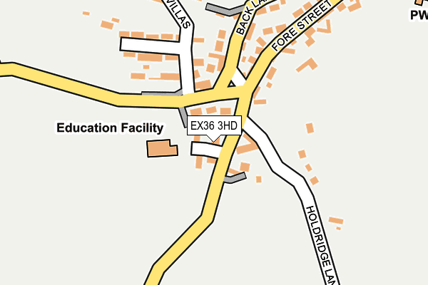 EX36 3HD map - OS OpenMap – Local (Ordnance Survey)