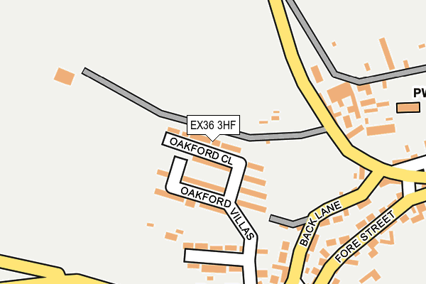 EX36 3HF map - OS OpenMap – Local (Ordnance Survey)