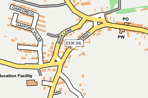 EX36 3HL map - OS OpenMap – Local (Ordnance Survey)