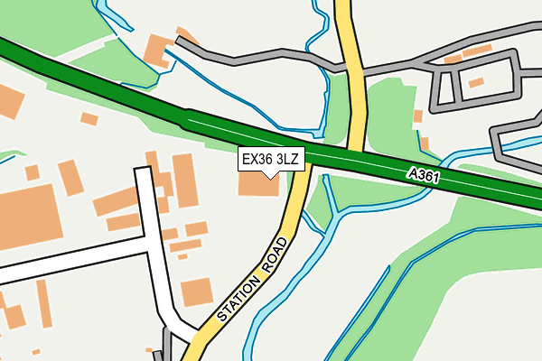 EX36 3LZ map - OS OpenMap – Local (Ordnance Survey)