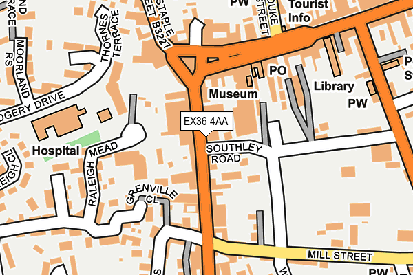 EX36 4AA map - OS OpenMap – Local (Ordnance Survey)