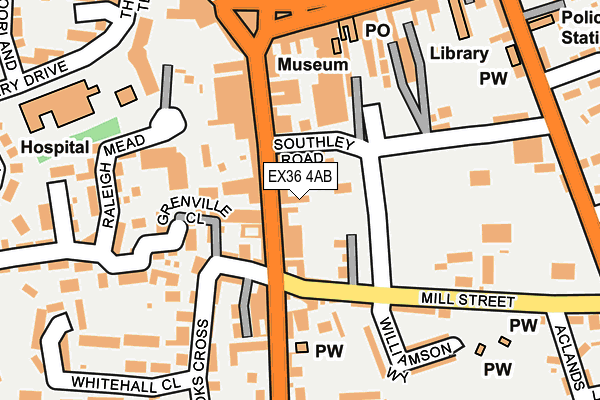 EX36 4AB map - OS OpenMap – Local (Ordnance Survey)