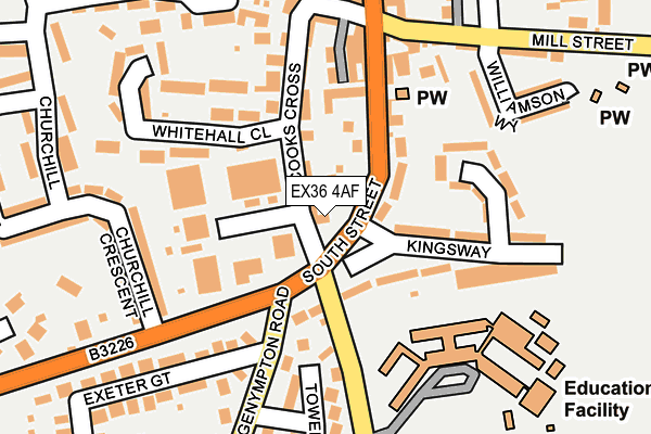 EX36 4AF map - OS OpenMap – Local (Ordnance Survey)