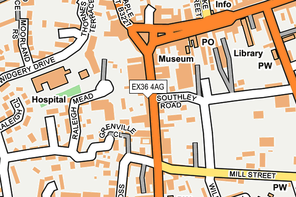 EX36 4AG map - OS OpenMap – Local (Ordnance Survey)