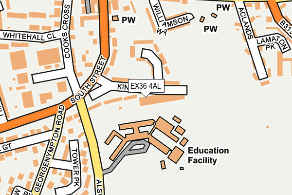 EX36 4AL map - OS OpenMap – Local (Ordnance Survey)