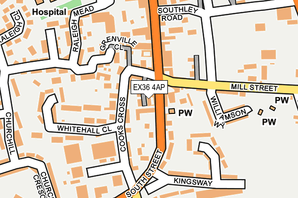 EX36 4AP map - OS OpenMap – Local (Ordnance Survey)