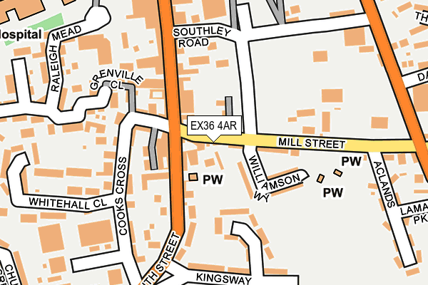 EX36 4AR map - OS OpenMap – Local (Ordnance Survey)