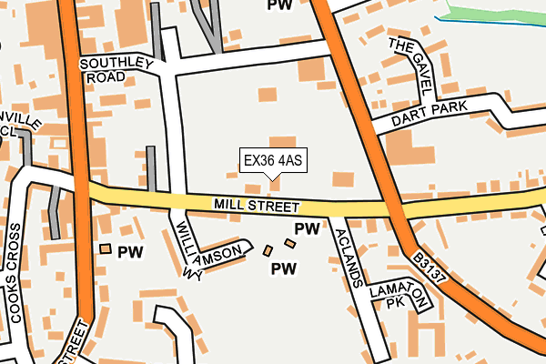 EX36 4AS map - OS OpenMap – Local (Ordnance Survey)