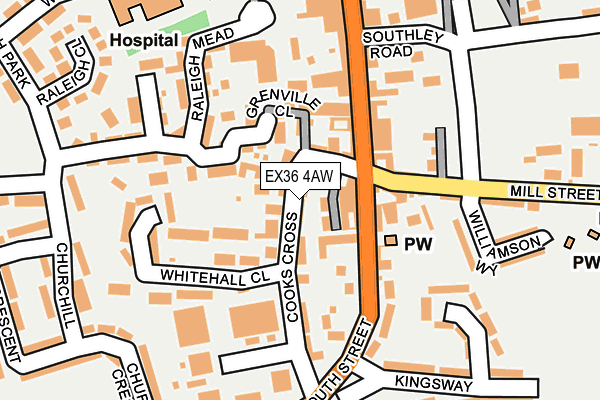 EX36 4AW map - OS OpenMap – Local (Ordnance Survey)