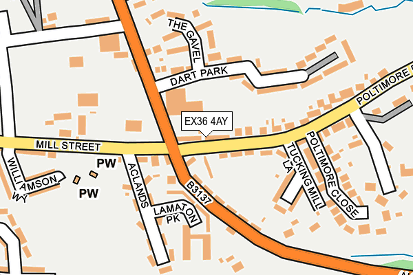 EX36 4AY map - OS OpenMap – Local (Ordnance Survey)