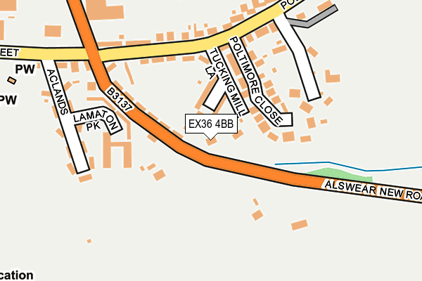 EX36 4BB map - OS OpenMap – Local (Ordnance Survey)