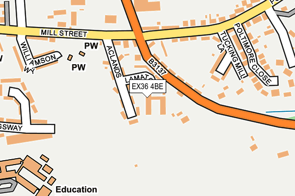 EX36 4BE map - OS OpenMap – Local (Ordnance Survey)