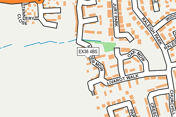 EX36 4BS map - OS OpenMap – Local (Ordnance Survey)