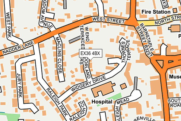 EX36 4BX map - OS OpenMap – Local (Ordnance Survey)