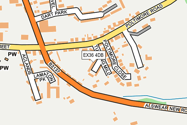 EX36 4DB map - OS OpenMap – Local (Ordnance Survey)