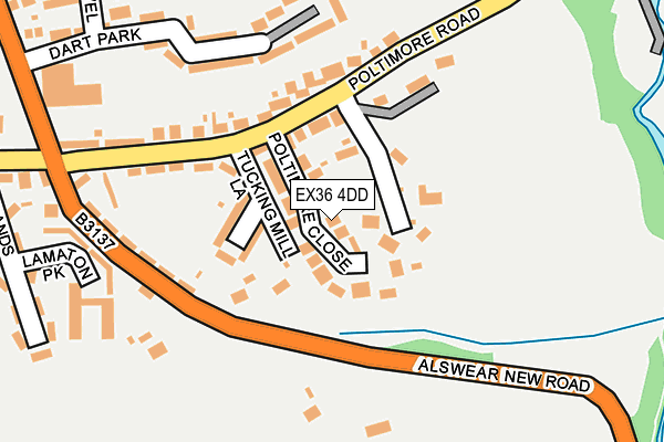 EX36 4DD map - OS OpenMap – Local (Ordnance Survey)