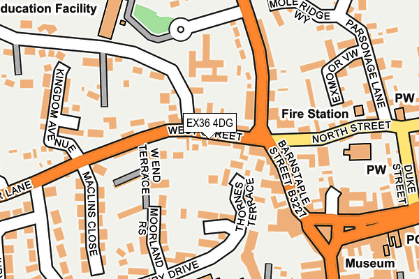 EX36 4DG map - OS OpenMap – Local (Ordnance Survey)