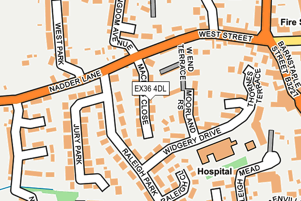 EX36 4DL map - OS OpenMap – Local (Ordnance Survey)