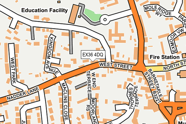 EX36 4DQ map - OS OpenMap – Local (Ordnance Survey)