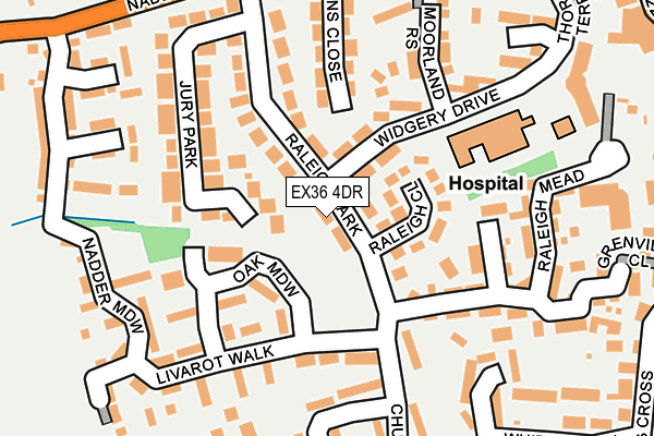 EX36 4DR map - OS OpenMap – Local (Ordnance Survey)