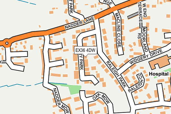 EX36 4DW map - OS OpenMap – Local (Ordnance Survey)