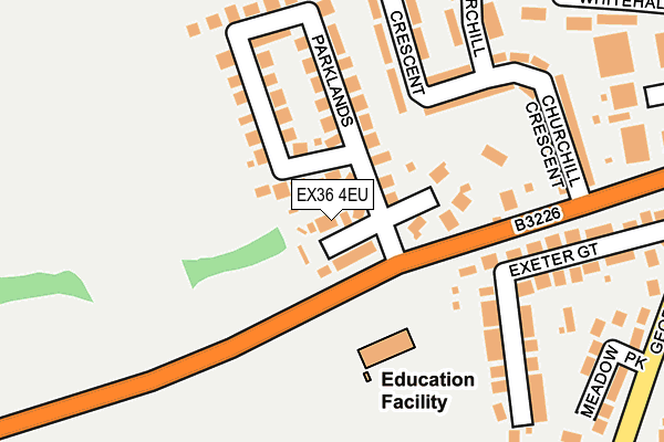 EX36 4EU map - OS OpenMap – Local (Ordnance Survey)