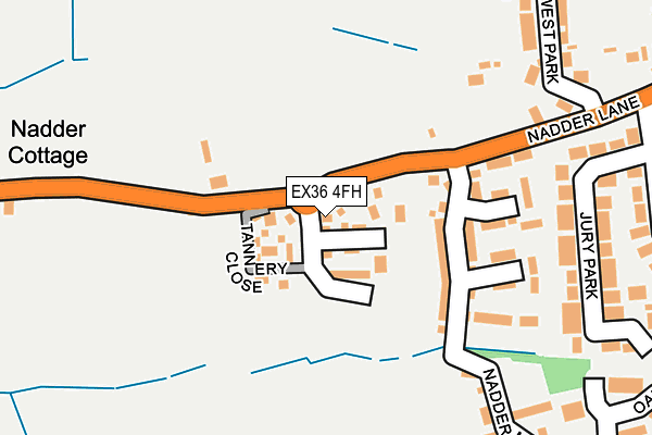 EX36 4FH map - OS OpenMap – Local (Ordnance Survey)