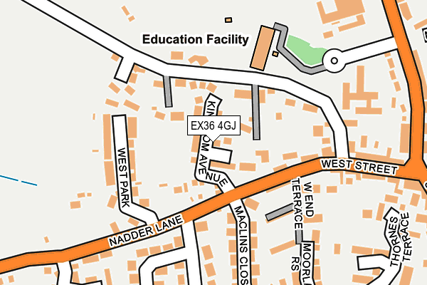 EX36 4GJ map - OS OpenMap – Local (Ordnance Survey)