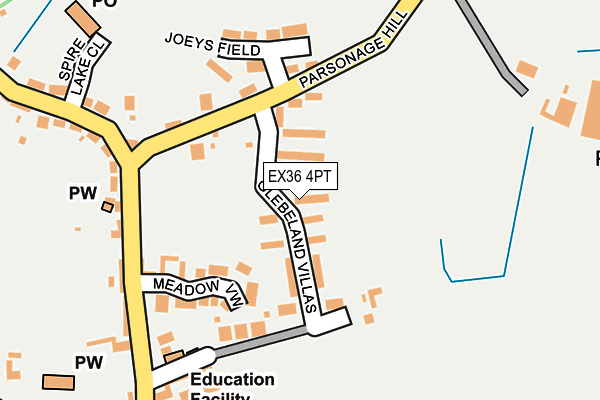 EX36 4PT map - OS OpenMap – Local (Ordnance Survey)