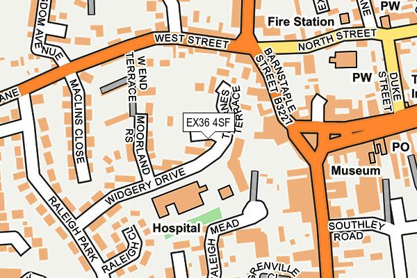EX36 4SF map - OS OpenMap – Local (Ordnance Survey)