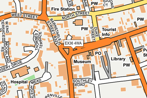 EX36 4WA map - OS OpenMap – Local (Ordnance Survey)