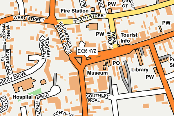 EX36 4YZ map - OS OpenMap – Local (Ordnance Survey)