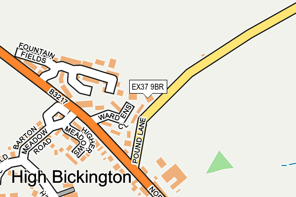 EX37 9BR map - OS OpenMap – Local (Ordnance Survey)