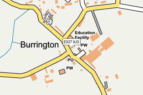 EX37 9JG map - OS OpenMap – Local (Ordnance Survey)