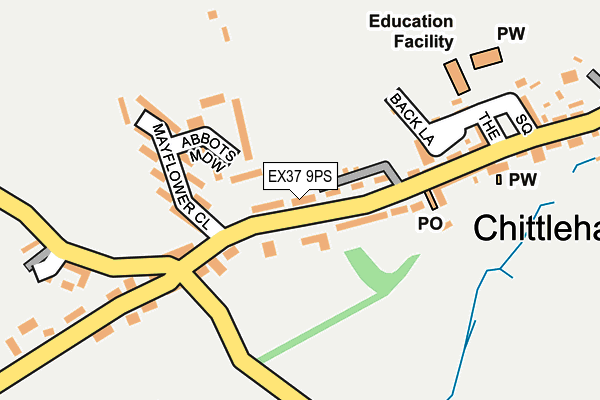EX37 9PS map - OS OpenMap – Local (Ordnance Survey)