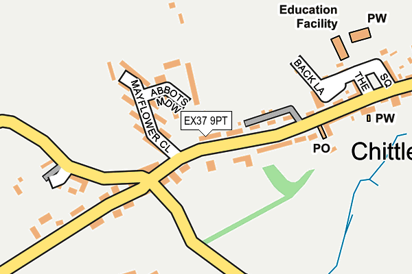 EX37 9PT map - OS OpenMap – Local (Ordnance Survey)
