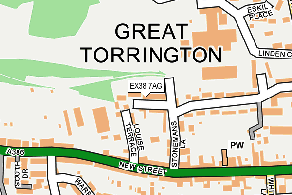 EX38 7AG map - OS OpenMap – Local (Ordnance Survey)