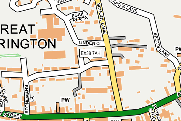 EX38 7AH map - OS OpenMap – Local (Ordnance Survey)