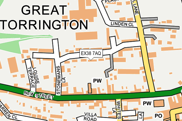 EX38 7AQ map - OS OpenMap – Local (Ordnance Survey)