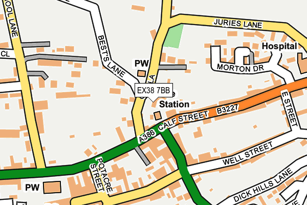 EX38 7BB map - OS OpenMap – Local (Ordnance Survey)