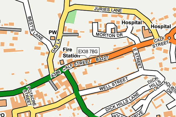 EX38 7BG map - OS OpenMap – Local (Ordnance Survey)