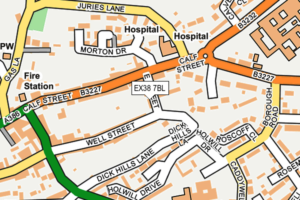 EX38 7BL map - OS OpenMap – Local (Ordnance Survey)