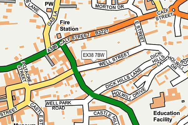 EX38 7BW map - OS OpenMap – Local (Ordnance Survey)