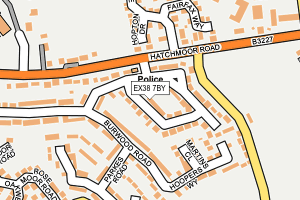 EX38 7BY map - OS OpenMap – Local (Ordnance Survey)