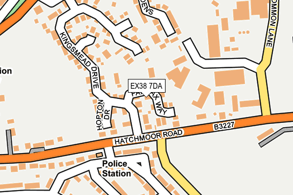 EX38 7DA map - OS OpenMap – Local (Ordnance Survey)