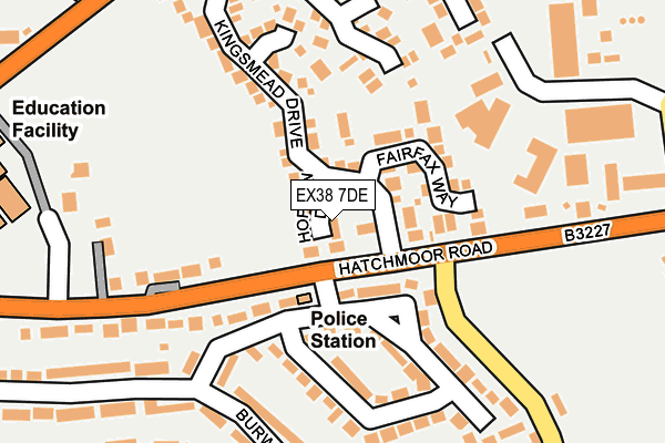 EX38 7DE map - OS OpenMap – Local (Ordnance Survey)