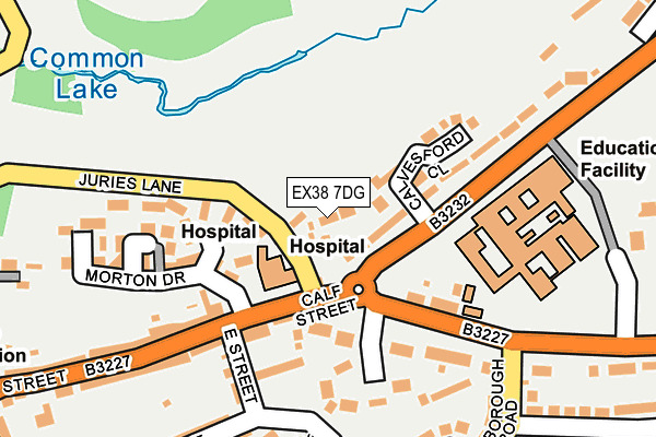 EX38 7DG map - OS OpenMap – Local (Ordnance Survey)