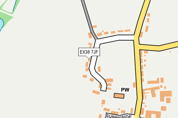 EX38 7JF map - OS OpenMap – Local (Ordnance Survey)